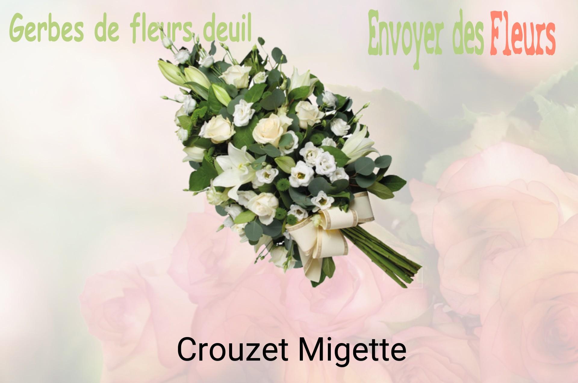 Gerbe de fleurs de deuil livrée à Crouzet-Migette